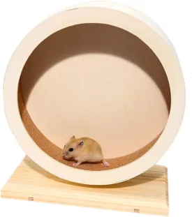 Hamster Wooden Silent Wheel, Small Animal Exercise Wheel Accessories, Quiet Spinner Hamster Running Wheels Toys for Hamsters,Guinea Pig, Gerbils, Mice and Other Small Pets,8.2' Medium Size