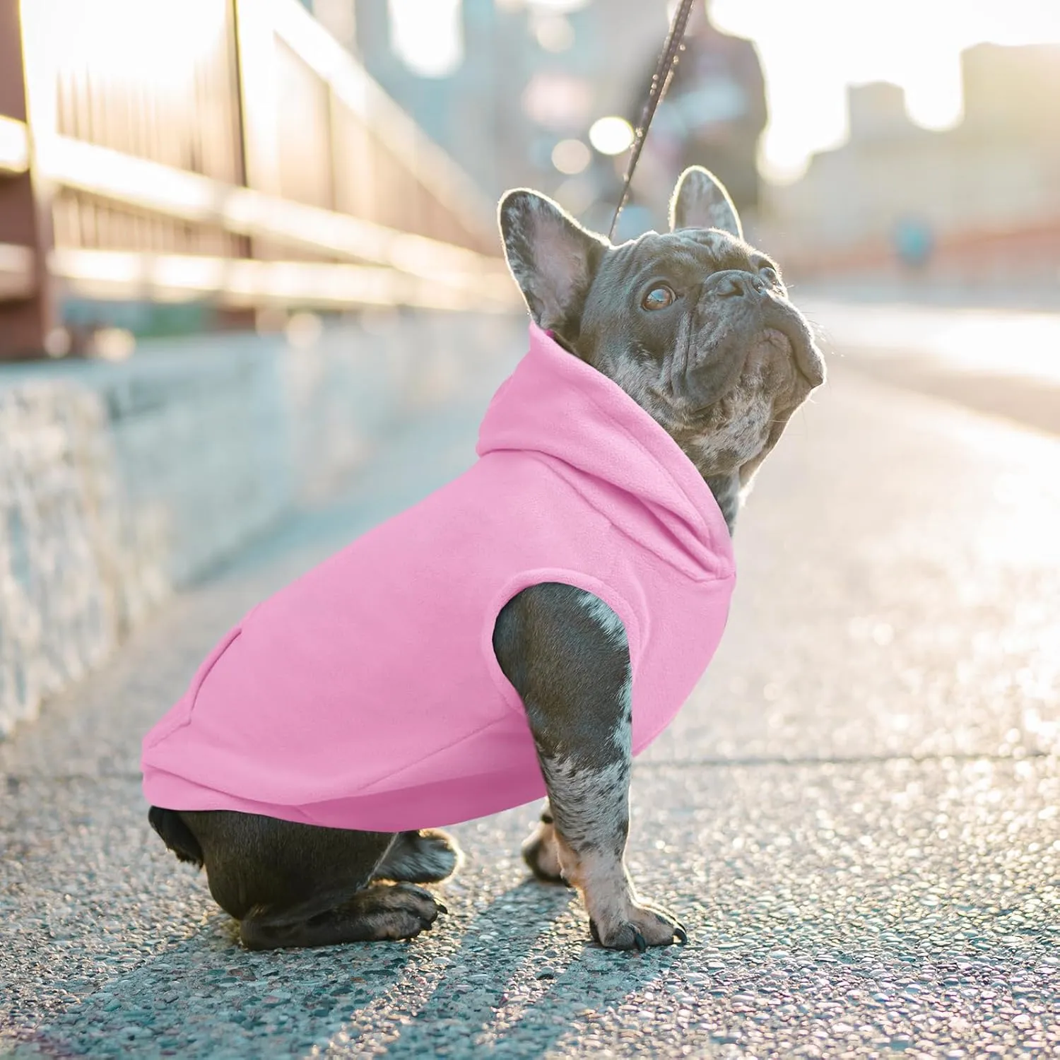 IECOii Warm Dog Hoodie for Large Dogs,Dog Hoodie Fleece Vest with Leash Hole and Pocket,Cold Weather Hoodie for Dog Girl Boy,Extra Large Dog Sweatshirt Dog Winter Coat for Doberman,Great Dane,Pink,4XL