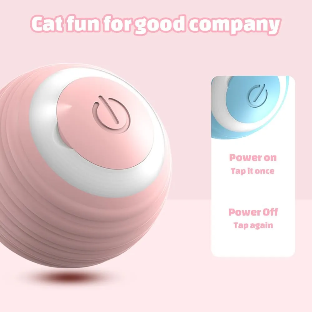Interactive Dog Toy - Automatic Rolling Ball With Motion Activation, LED Flash, and USB Rechargeable (Pink)