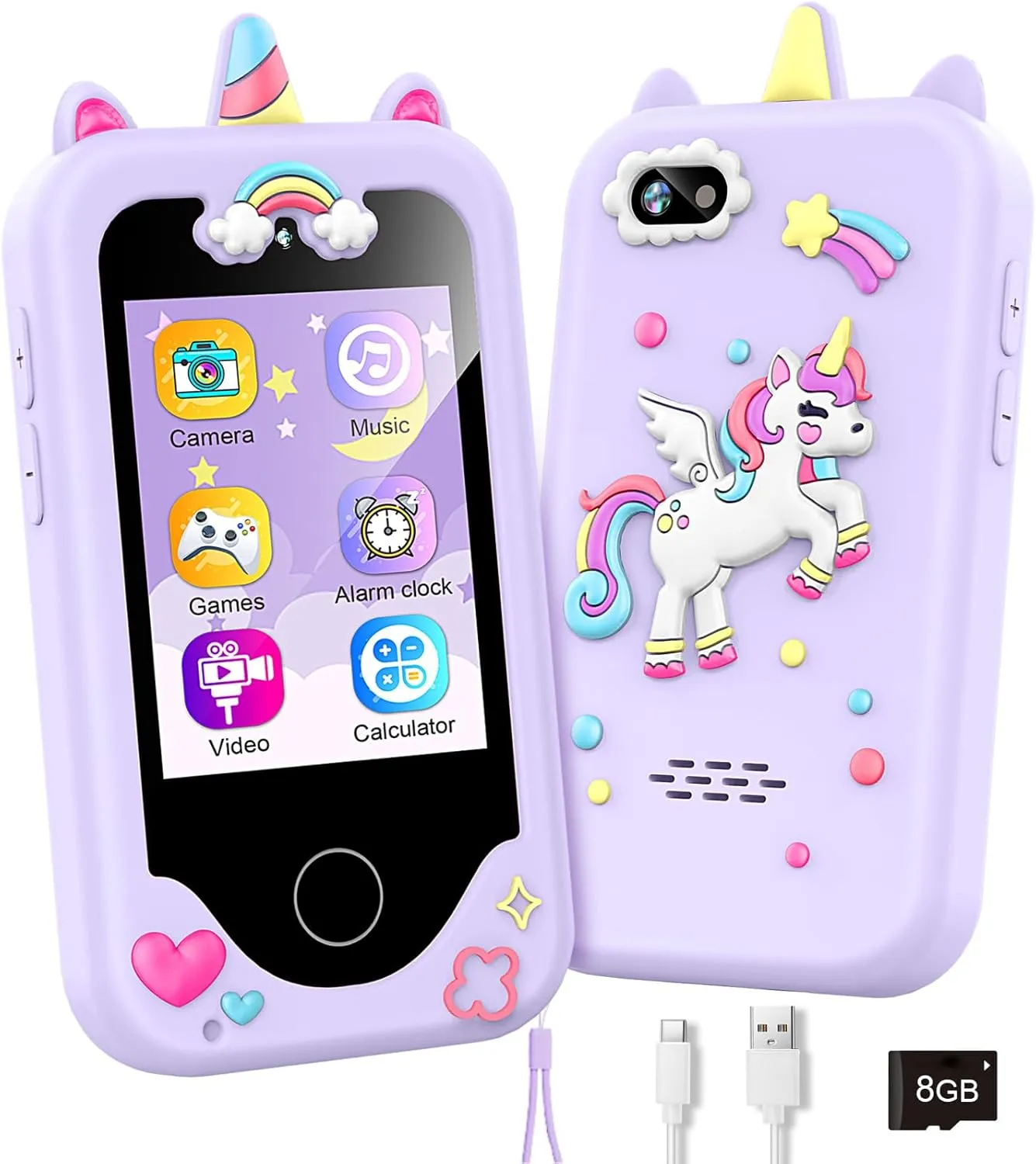Kids Smart Phone Gifts Toys for Girls Boys Age 3-8,Toddler Learning Toys with Educational Games, 3 4 5 7 8 9 6 8 9 Year Old Girl Birthday Gift Ideas-Purple