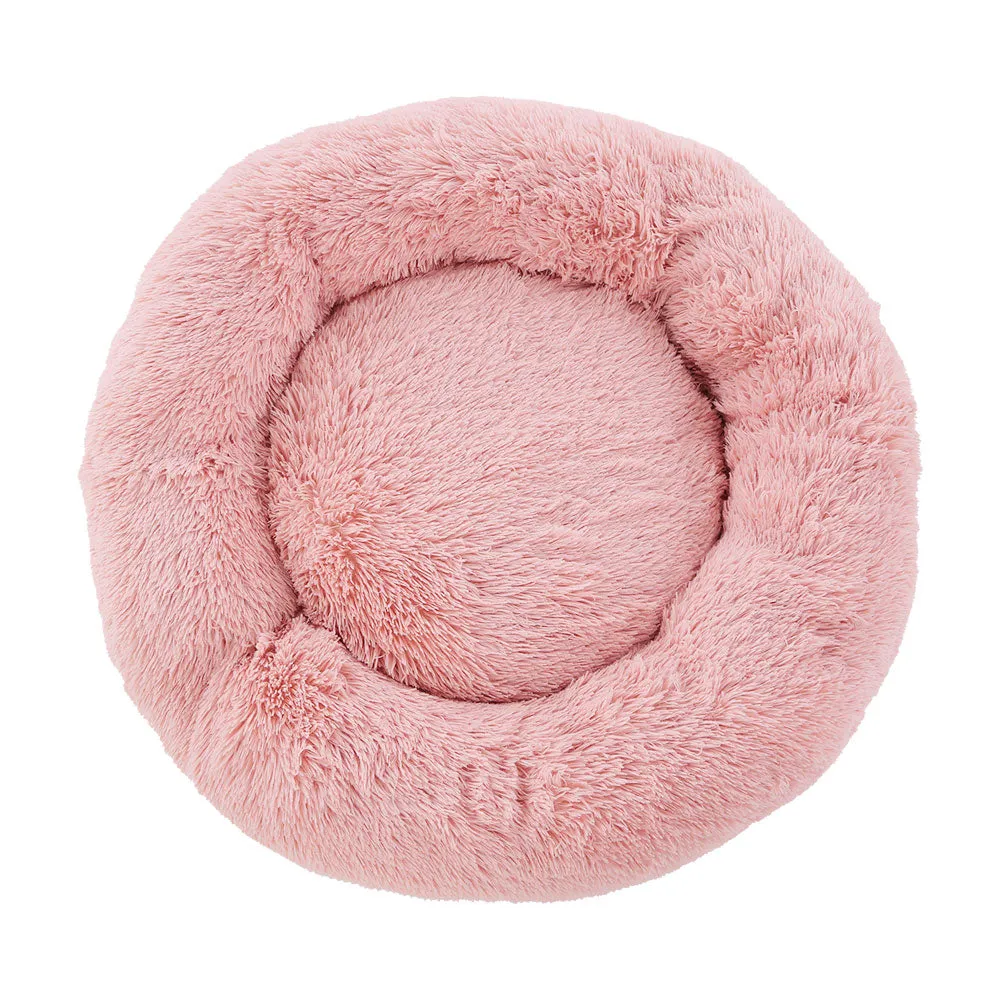 LARGE Dog Beds Pet 90cm Calming Soft Plush - Pink