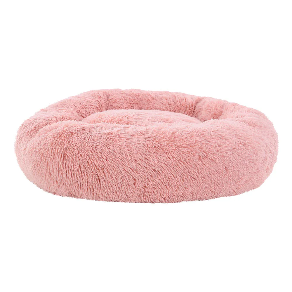 LARGE Dog Beds Pet 90cm Calming Soft Plush - Pink