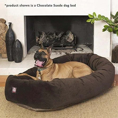 Majestic Pet 40" Gray Velvet Bagel Dog Bed