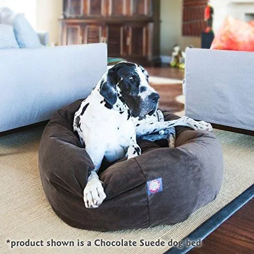 Majestic Pet 40" Gray Velvet Bagel Dog Bed