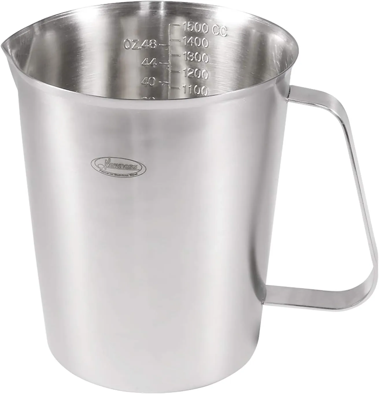Measuring Cup, [Upgraded, 3 Measurement Scales, Including Cup Scale, ML Scale, Ounce Scale], Newness Stainless Steel Measuring Cup with Marking with Handle, 48 Ounces (1.5 Liter, 6 Cup)