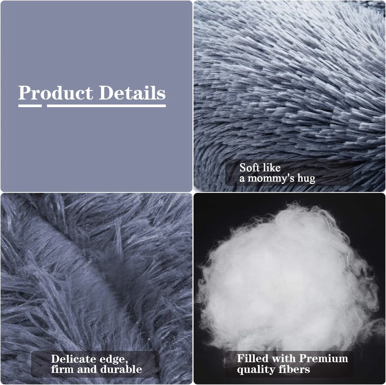 MFOX Calming Dog Bed (L/XL/XXL/XXXL) for Medium and Large Dogs Comfortable Pet Bed Faux Fur Donut Cuddler Up to 15/30/50/100lbs