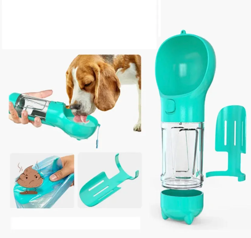 Multifunctional Pet Food , Water container with poop garbage bag