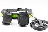Outdoor Hands Free Reflective Pet Dog Bungee Leash Kit - Dog Running Lead with Bottle Holder Waist Bag (Gery)