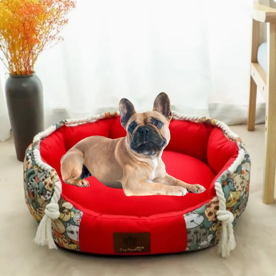 PawHaven Soft Frenchie Bed - Comfortable and Stylish Sleep Solution for French Bulldog