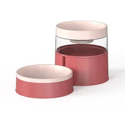 PAWS ASIA Wholesale New Plastic Multifunctional 2 In 1 Elevated Double Cat Bowl Dog Feeder