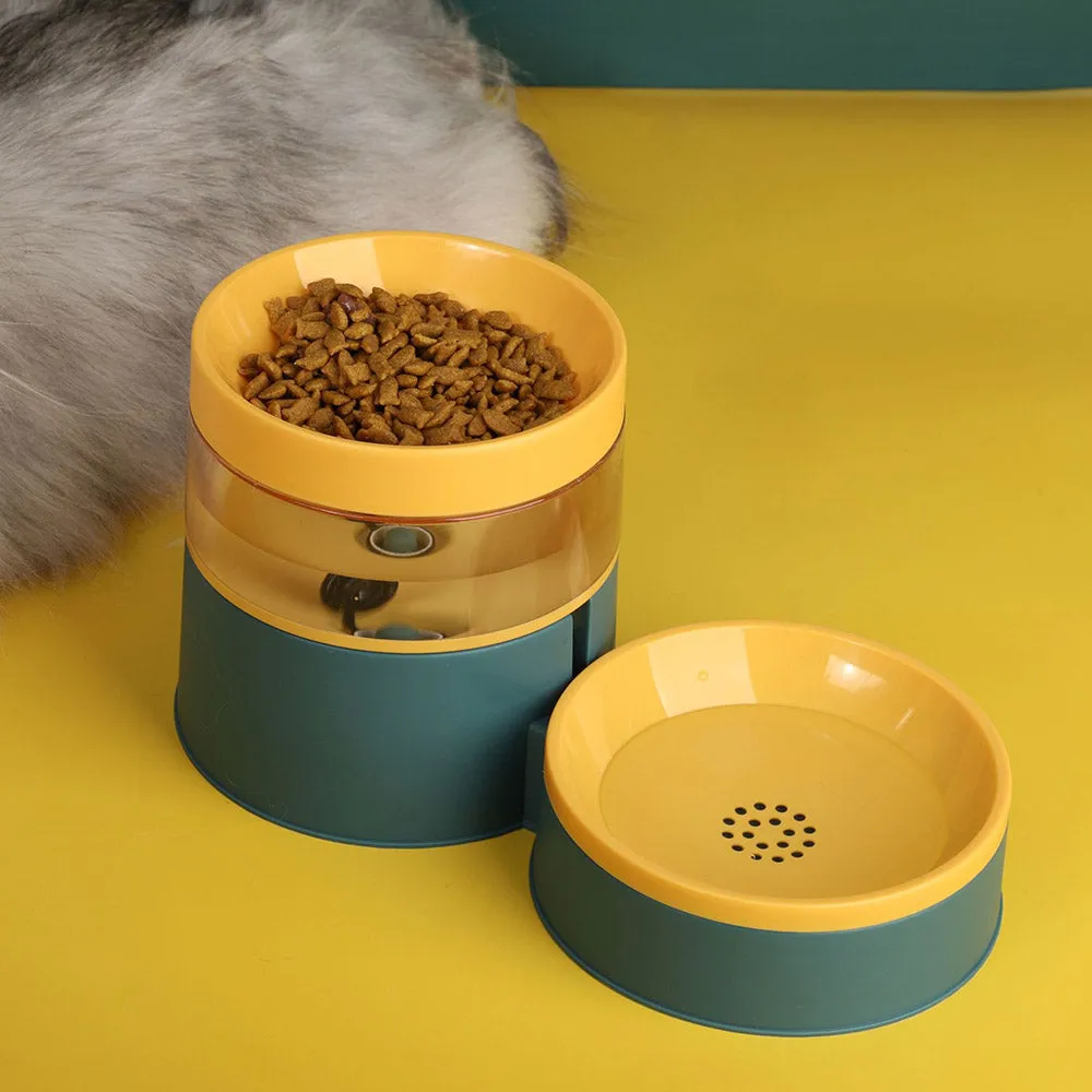 PAWS ASIA Wholesale New Plastic Multifunctional 2 In 1 Elevated Double Cat Bowl Dog Feeder