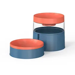 PAWS ASIA Wholesale New Plastic Multifunctional 2 In 1 Elevated Double Cat Bowl Dog Feeder