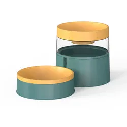 PAWS ASIA Wholesale New Plastic Multifunctional 2 In 1 Elevated Double Cat Bowl Dog Feeder