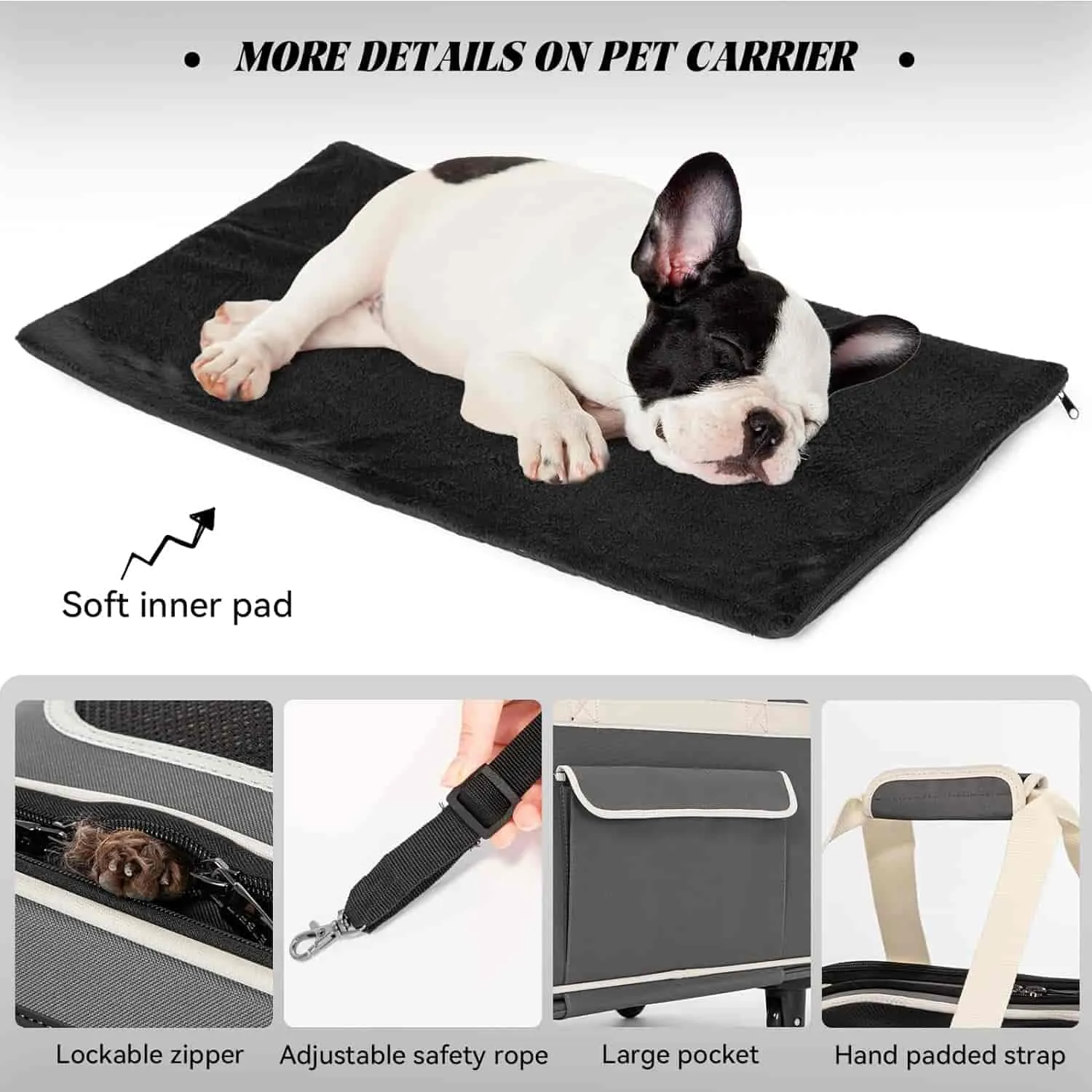 PETSFIT Airline Pet Carrier With Wheels
