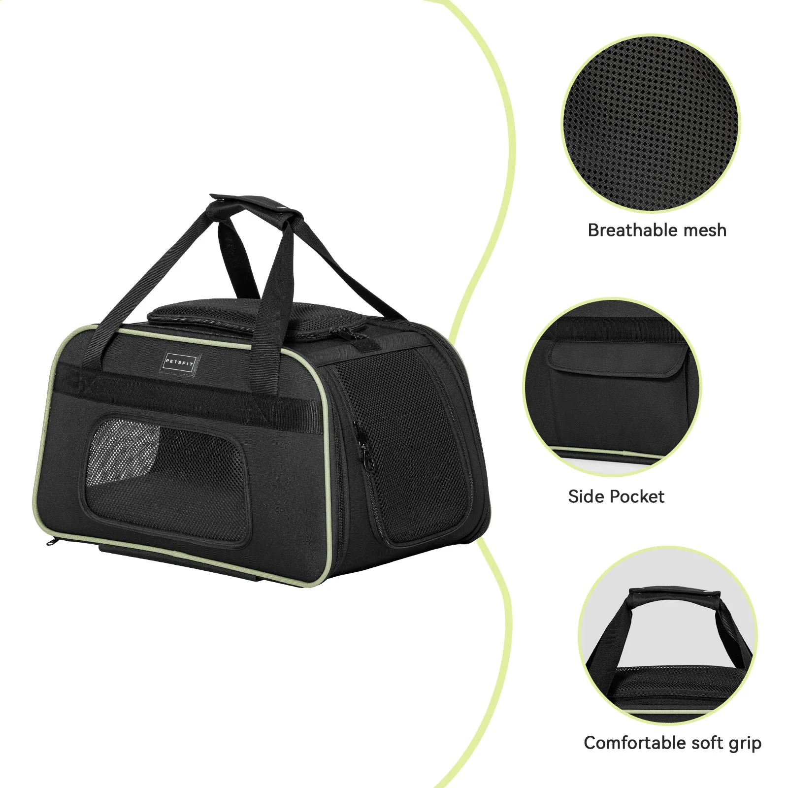 PETSFIT Airline Pet Carrier With Wheels