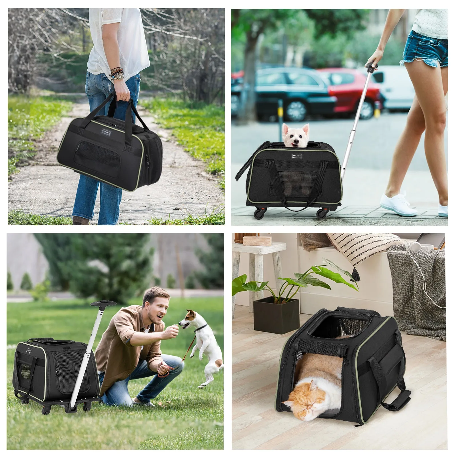 PETSFIT Airline Pet Carrier With Wheels