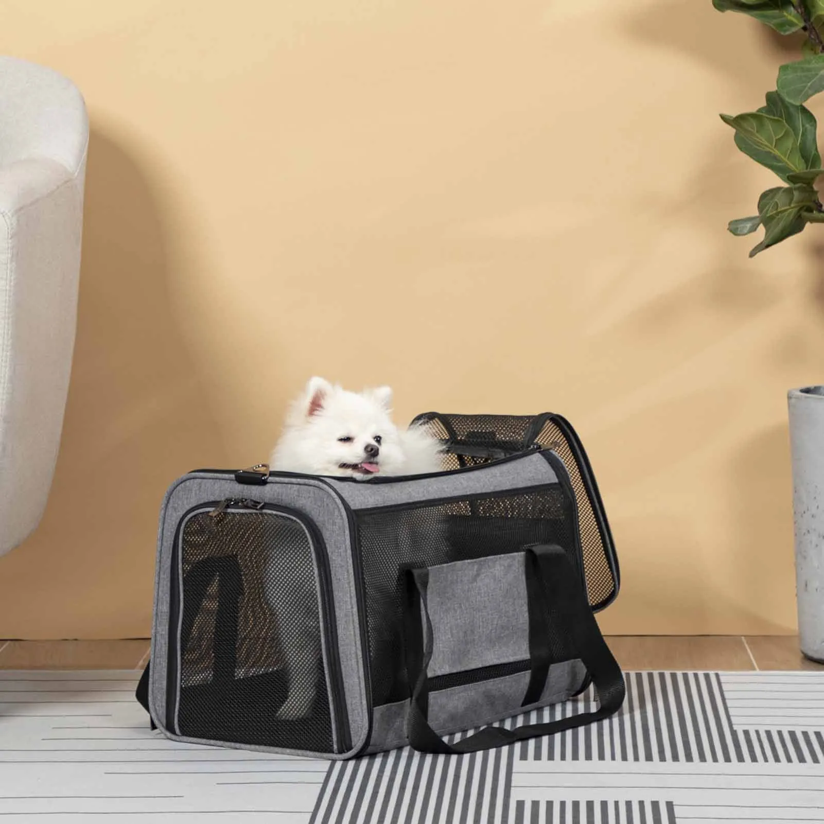 PETSFIT Large Capacity Lightweight Washable Soft-Sided Pet Travel Carrier