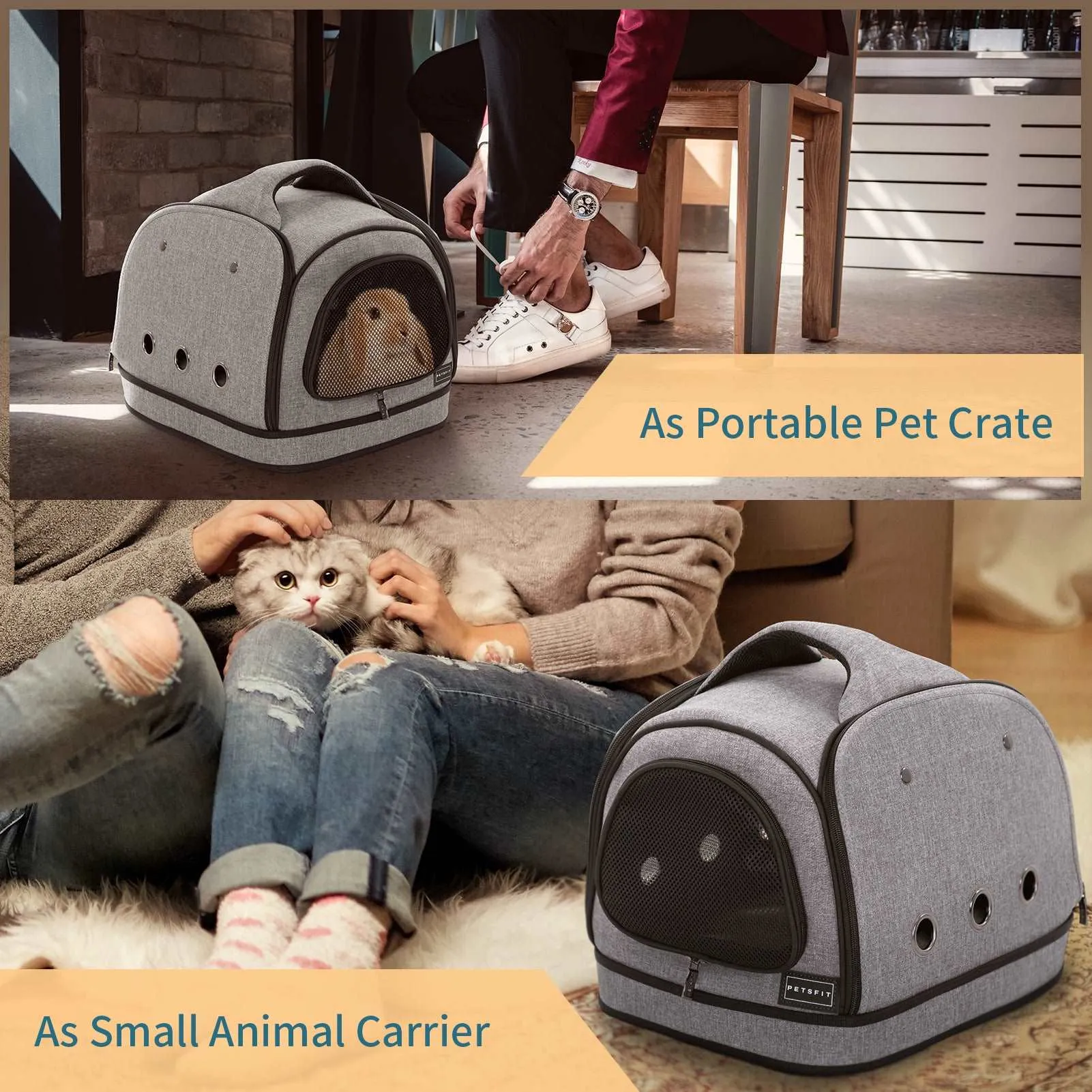 PETSFIT Soft Sided Small Dog Kennel & Cat Kennel
