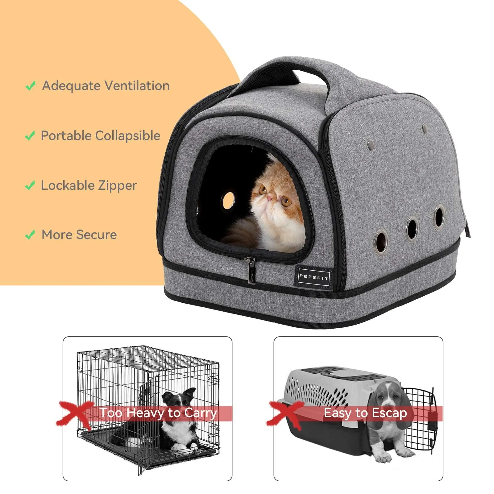 PETSFIT Soft Sided Small Dog Kennel & Cat Kennel