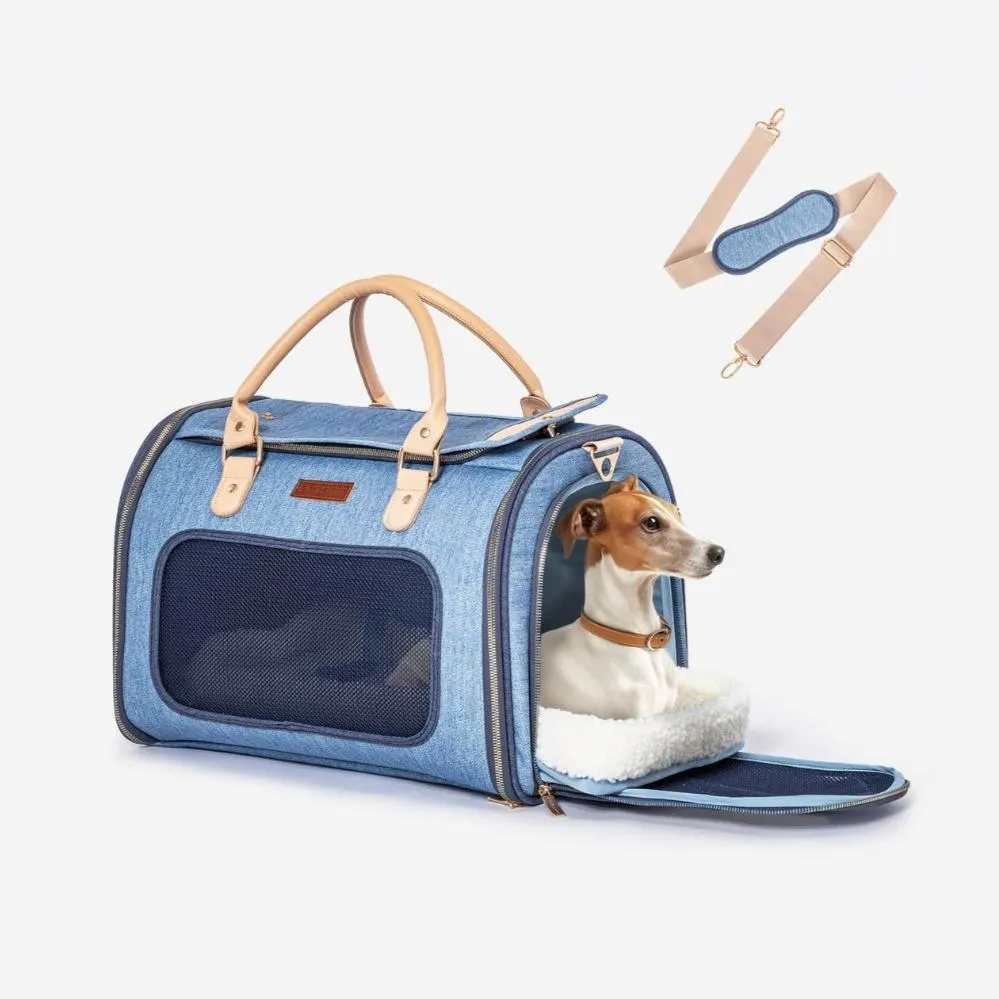 PETSFIT Vira Blazer Denim Style Pet Carrier Bag