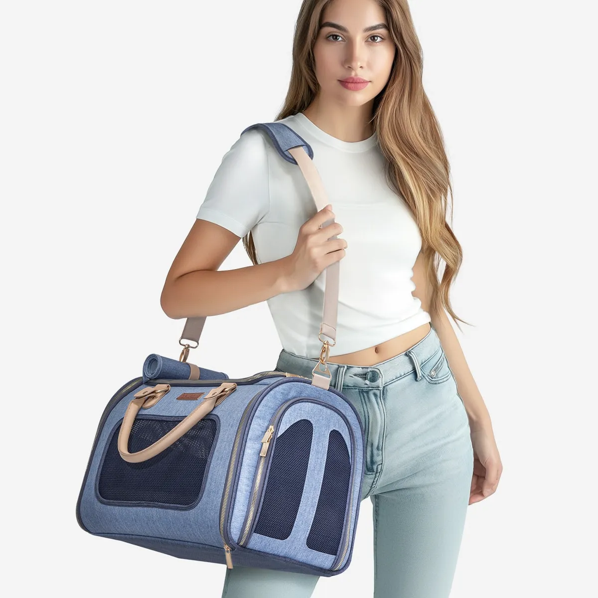 PETSFIT Vira Blazer Denim Style Pet Carrier Bag