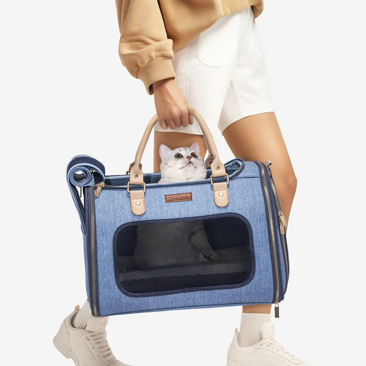 PETSFIT Vira Blazer Denim Style Pet Carrier Bag