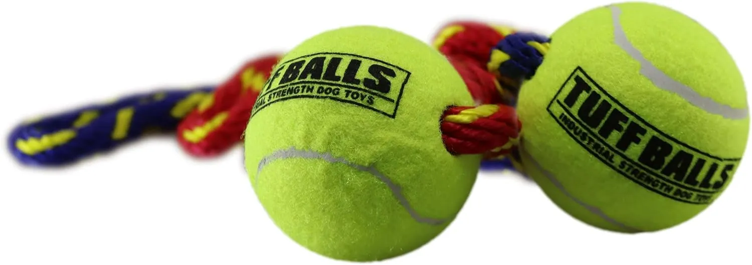PetSport Fling Thing - Dog Tennis Ball Rope, Heavy Duty Webbing, Non-Abrasive Polyester, Certified Non-Toxic, Tennis Ball with Rope - 12 Inch