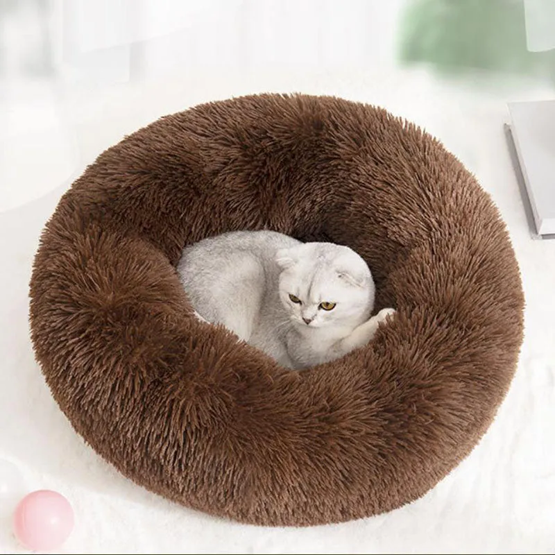 Plush round warm pet nest