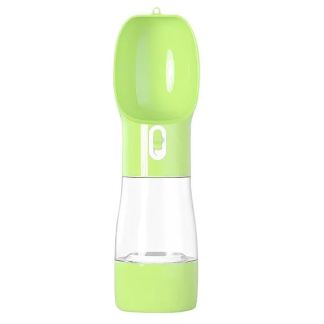 Portable Dog Water Bottle with Food Compartment