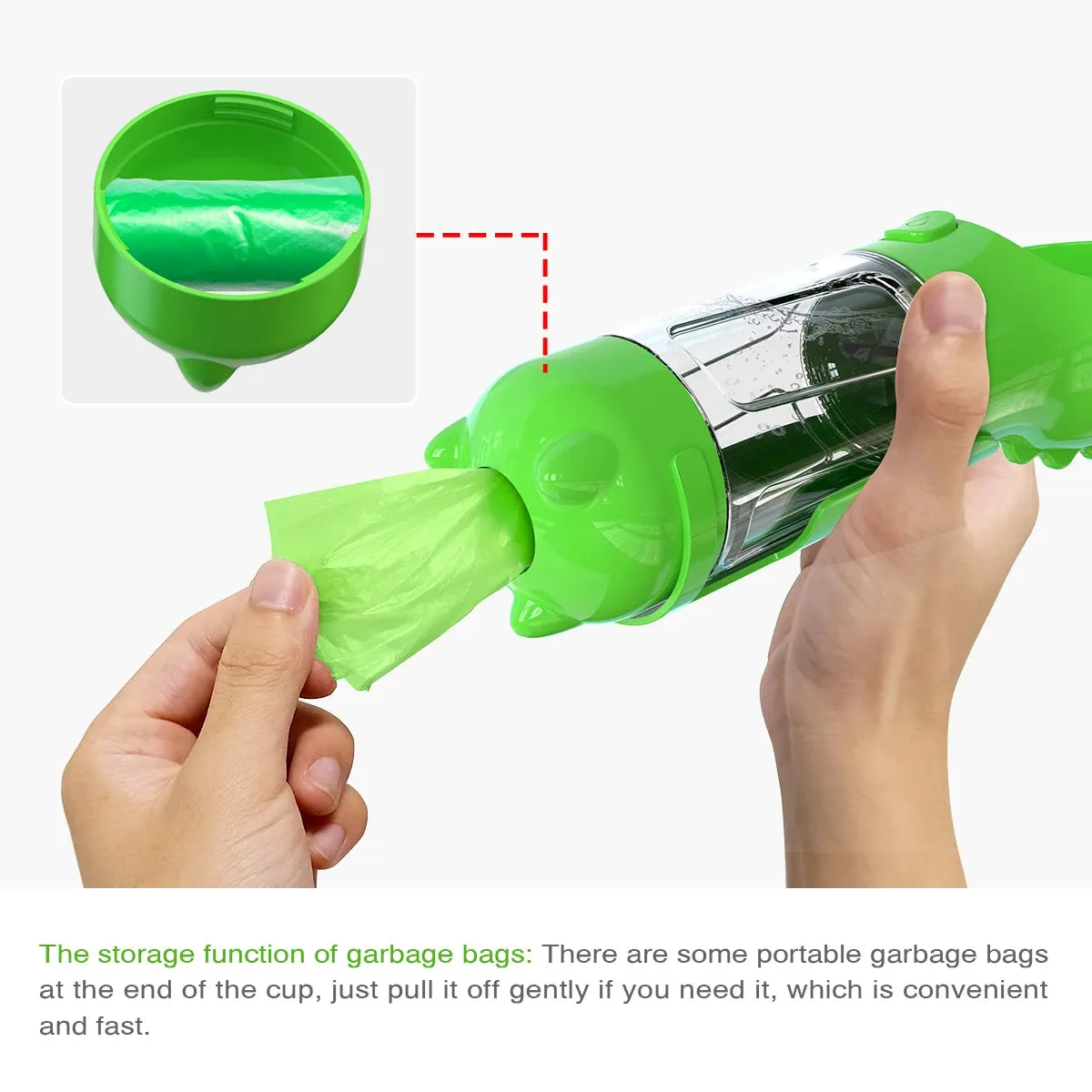 Portable-Travel Pet-Dog Accessories-Dispenser Lightweight - 4 in1 Leakproof Dog Water Bottle Dispenser with Garbage Bag, Scooper and Food Container fo