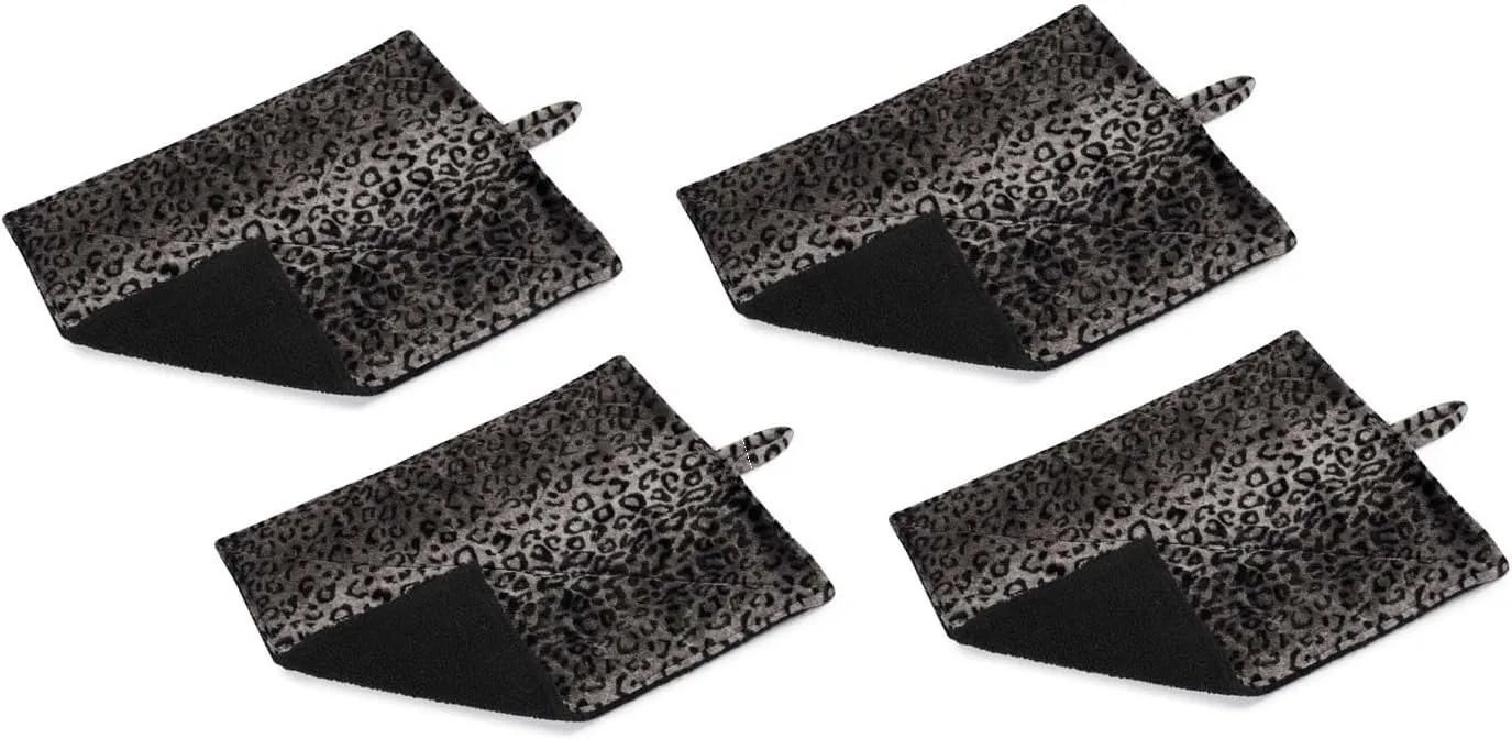 Prairie Horse Supply Quality Thermal Cat Mat and Free Cat Toy (Grey Leopard) (2 Mats) Cozy Self Heating Warming Kitty Kitten Puppy Small Dog Bed, Reversible Washable Pad, No Electricity