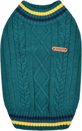 Puppia JOISE Dog Knit Sweater Winter Season for Small and Medium Dogs, Green, Medium