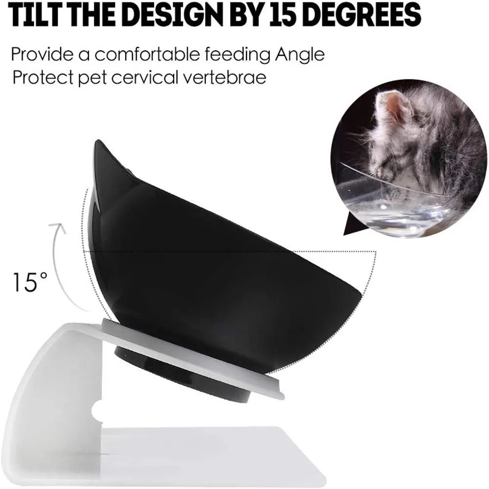 Raised Tilted Non-Slip Cat Food Bowls