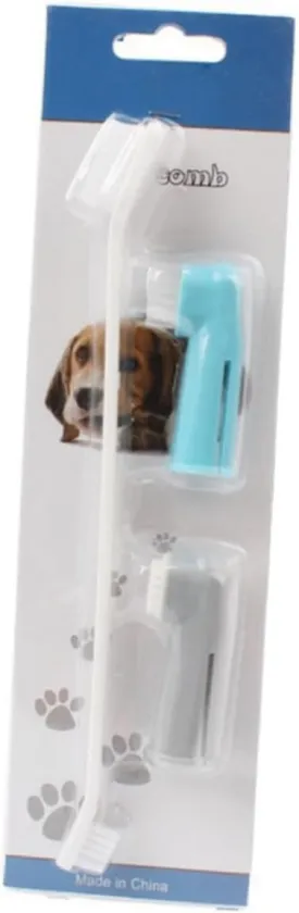 Safe Easy Pet Toothbrush Set for Dogs Cats 2 Pack Finger Toothbrush Cleaning Gloves