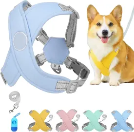 Small Cozy Harness for 8.8-33.6Lb,Medium Small Cozy Harness, Breathable&Comfortable | Anti-Breakaway | Reflective at Night (Blue,L (19.8-33.6))