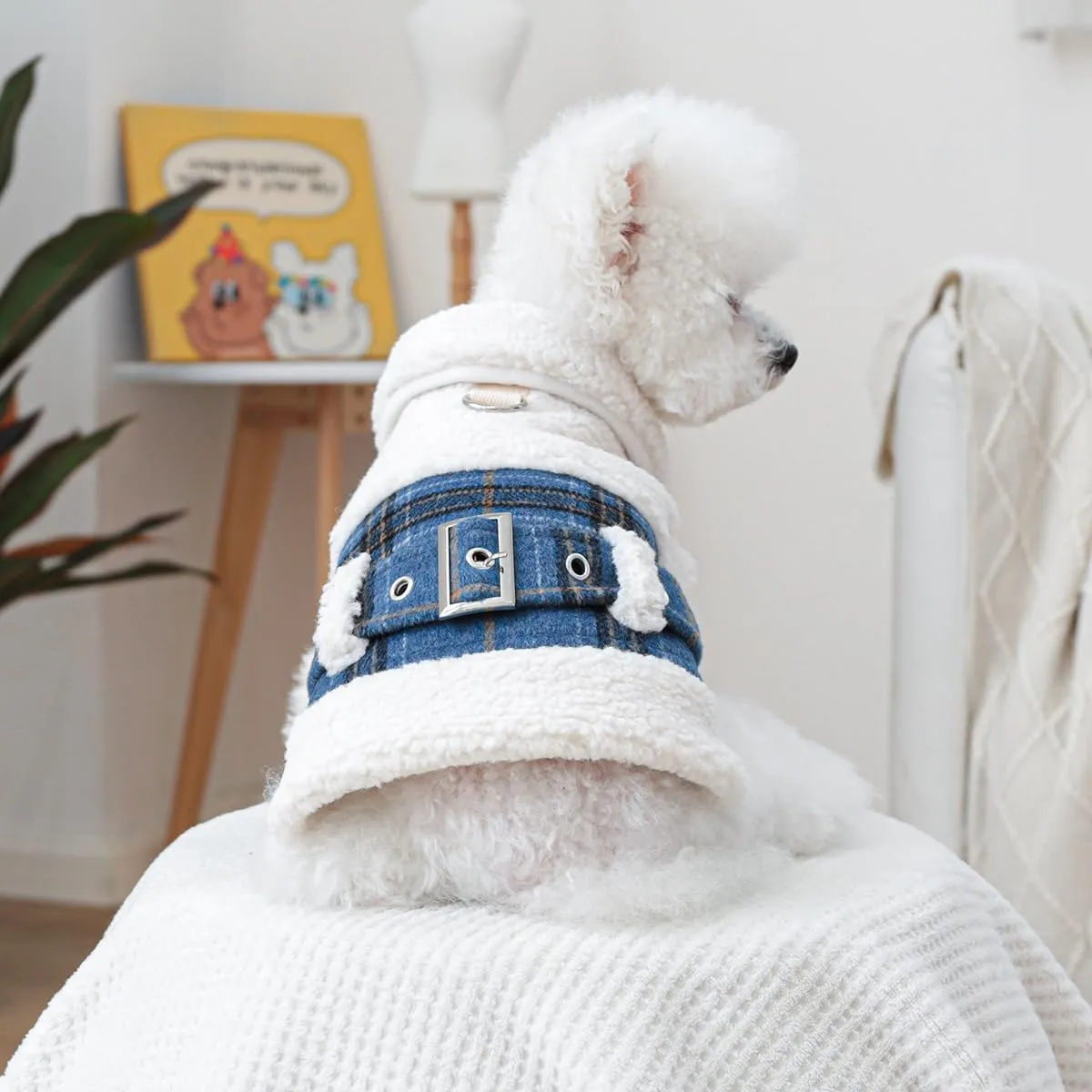 Small Dog Winter Denim Jacket Fleece Lined Puppy Cute Jean Clothes Cold Weather Dog Cozy Warm Coats Chihuahua Yorkie Stylish Clothes Christmas Holiday Birthday Dog Outfits