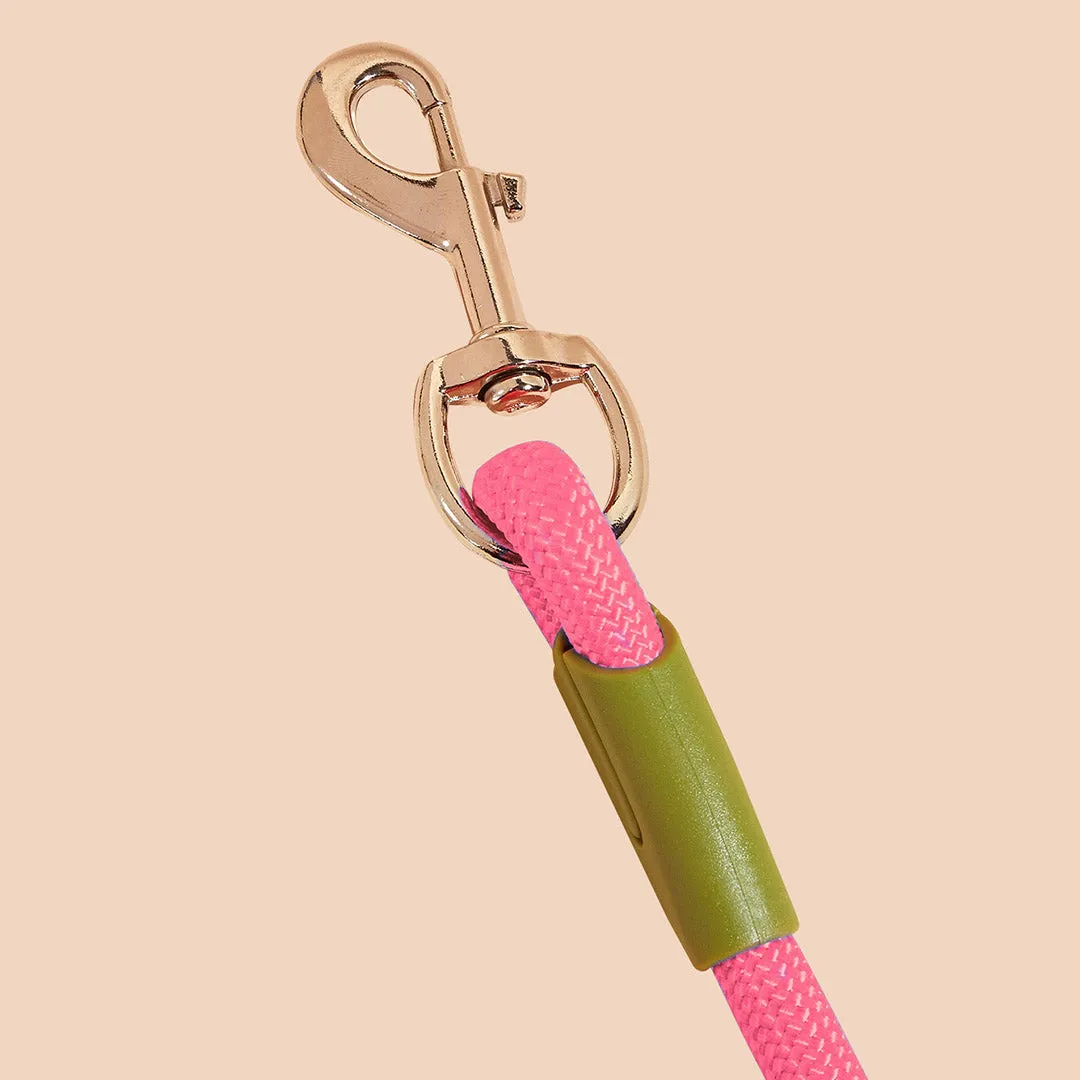 SOGA 220cm Multifunction Hands Free Rope Pet Cat Dog Puppy Double Ended Leash for Walking Training Tracking Obedience Pink