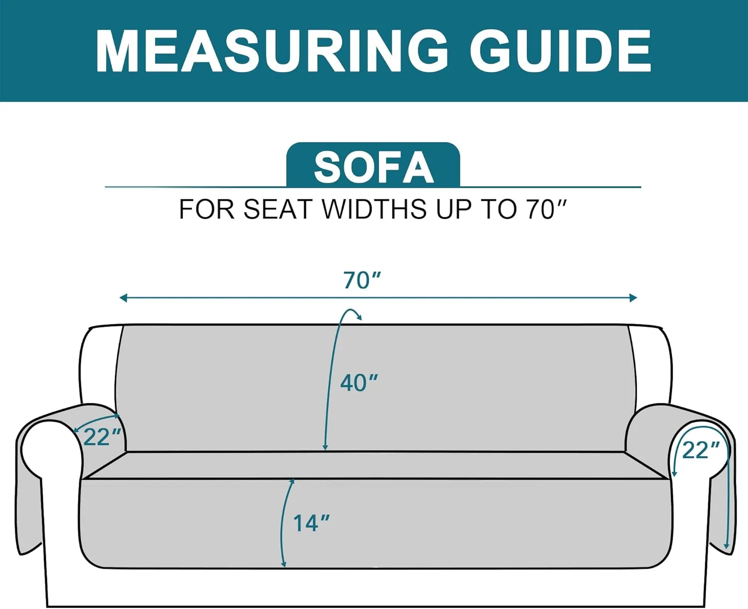 Turquoize 100% Waterproof Couch Cover Sofa Covers Washable Couch Covers for 3 Cushion Couch Sofa Pet Friendly Triple Non-Slip Couch Cover for Dogs Furniture Covers for Pets, Kids,Dog (Sofa 70", Sage)