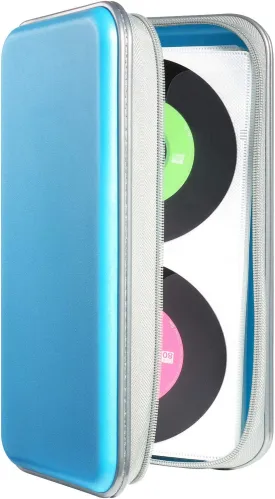 UENTIP CD Holder,96 Capacity CD Case Holder Portable CD Organizer Wallet Protective DVD Storage (96, skyblue)