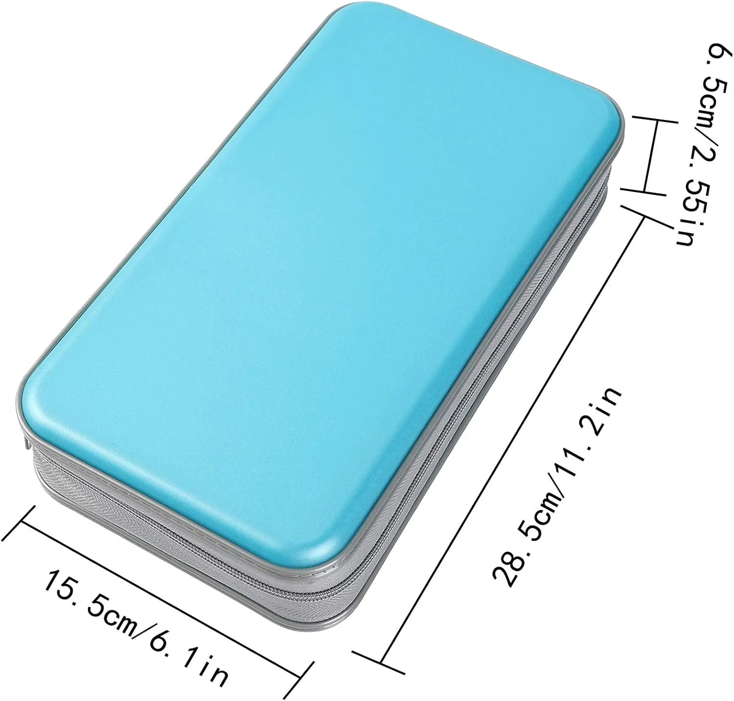 UENTIP CD Holder,96 Capacity CD Case Holder Portable CD Organizer Wallet Protective DVD Storage (96, skyblue)