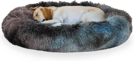 Ultra Soft Calming Donut Shaped Cozy Warming cat & Dog Bed. Removable Cover, Machine Washable, Anti-Slip, Fluffy Fur Plush Fabric, Anti-axiety. (17'/25'/33'/41)