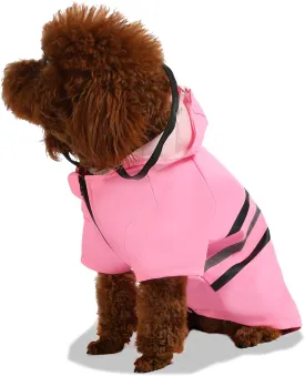 Wizland Reflective Dog Raincoat Dog Rain Jacket with Hood Lightweight Waterproof Rain Coat for Puppies (Pink M)