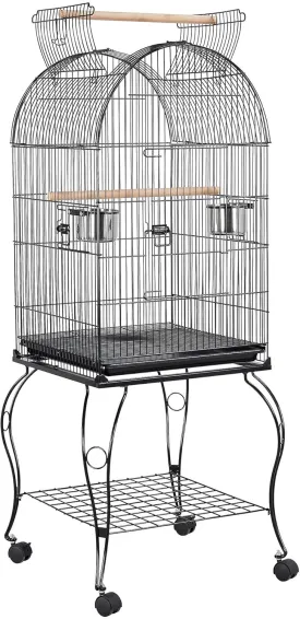 Yaheetech 59-inch Dome Open Top Large Medium Parrot Bird Cage On Stand for Sun Parakeets Conures Quaker Parrot Rolling Cockatiel Bird Cage