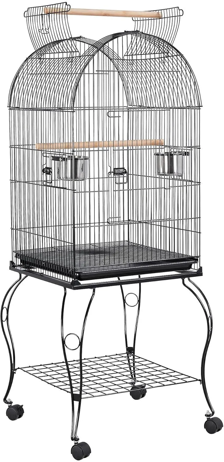 Yaheetech 59-inch Dome Open Top Large Medium Parrot Bird Cage On Stand for Sun Parakeets Conures Quaker Parrot Rolling Cockatiel Bird Cage