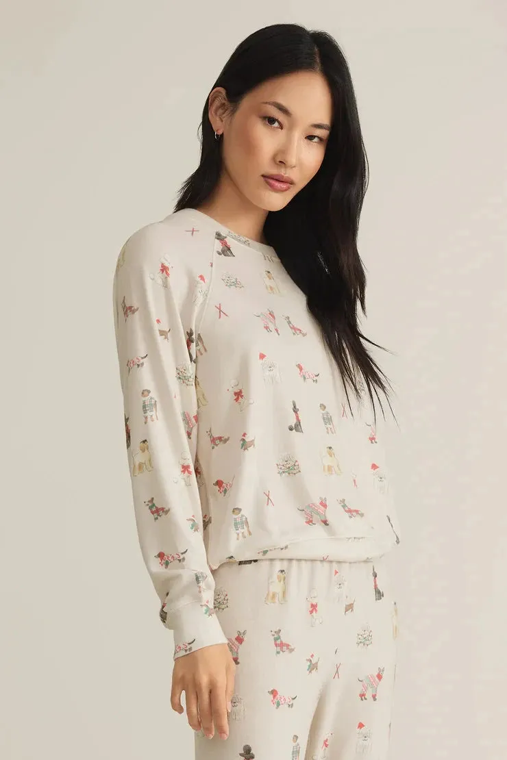 Z Supply Lounge Best Friend Dog Brushed Knit Top