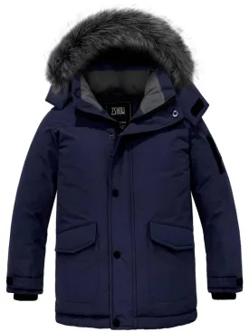 ZSHOW Boy's Hooded Winter Padded Coat Thick Fleece Lined Quilted Parka